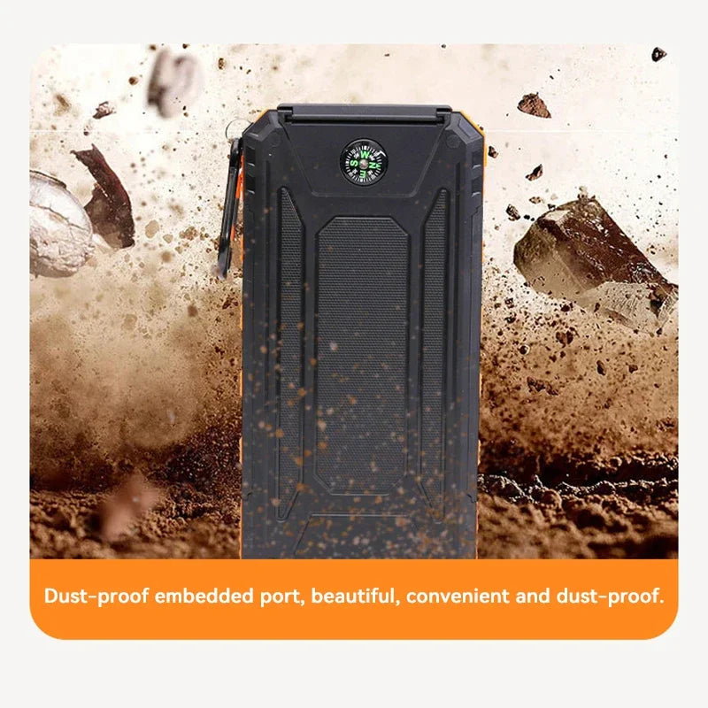 200,000mAh Solar Power Bank 120W Fast-Charge Portable Charger with USB-C & USB-A, Solar Panel & Flashlight